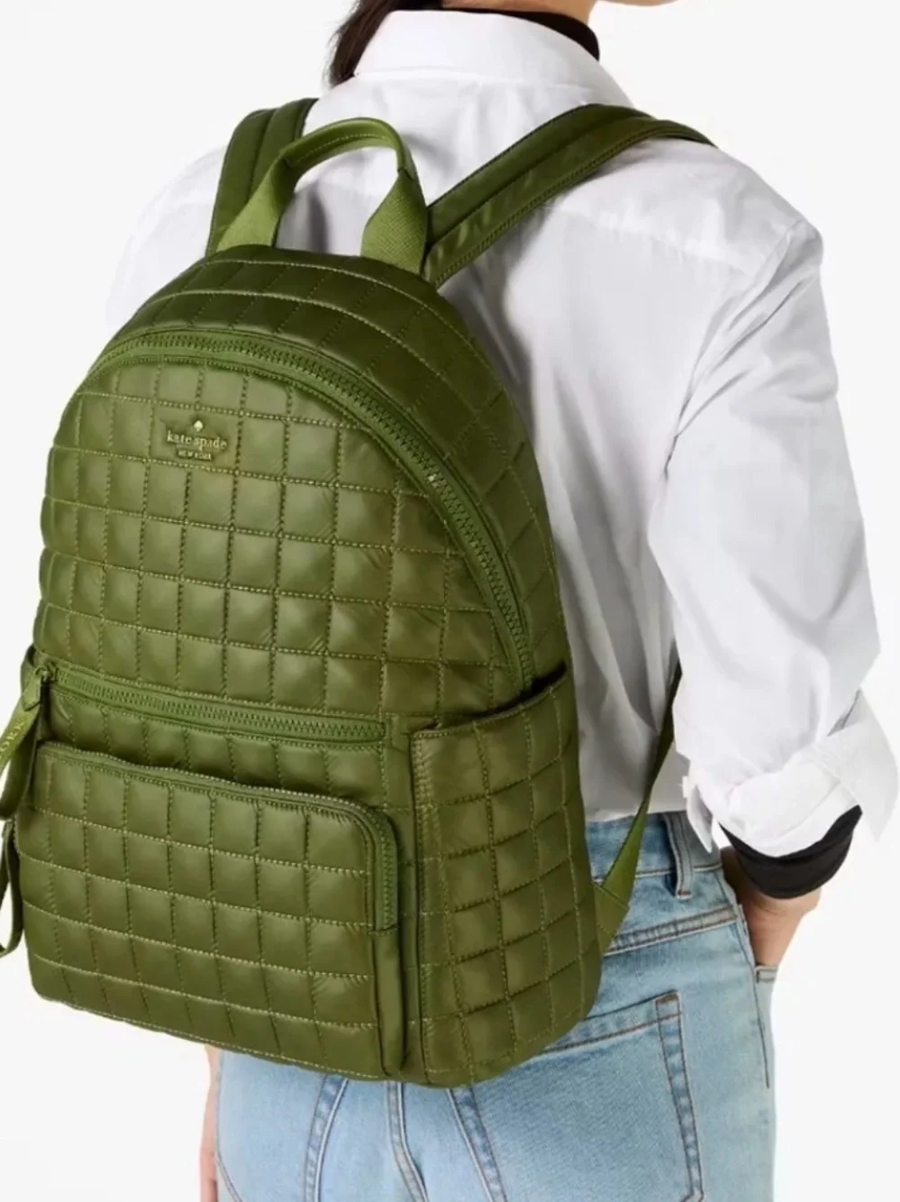 kate spade Quilted Olive Green Mini Backpack